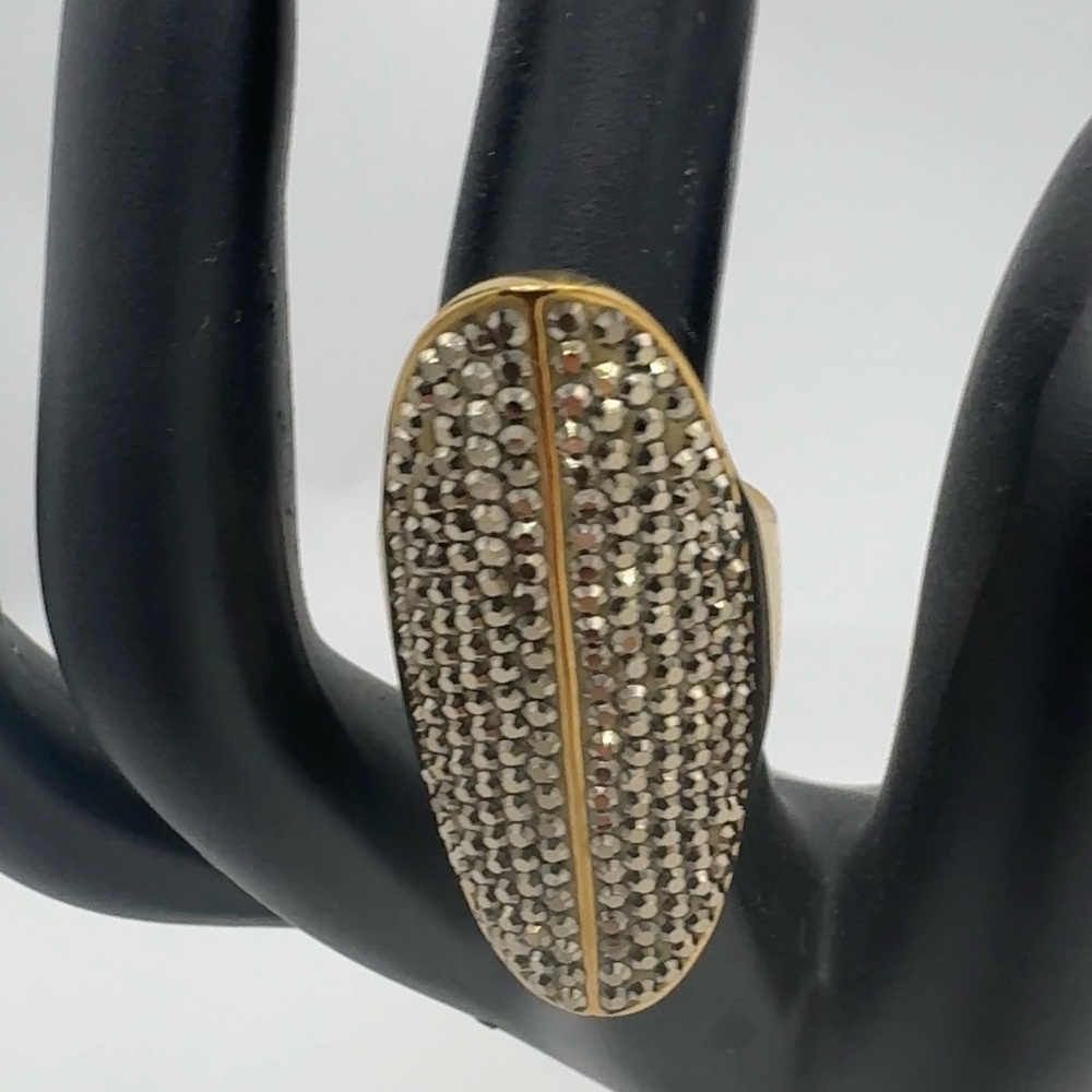 Henri Bendel Tribal Dark Grey Rocks and Gold Ring Size 5.75 - Picture 9 of 10